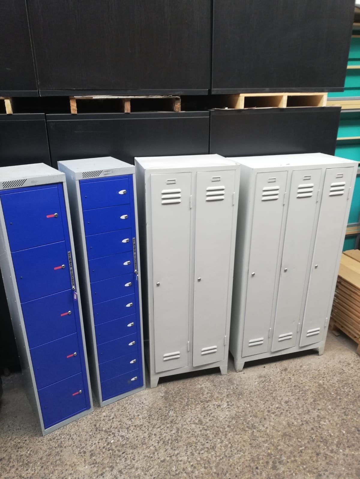 Metalen Lockers - Blauw en Grijs - Diverse Maten, Ophalen of Verzenden, Gebruikt