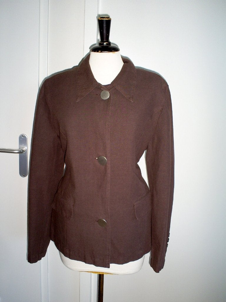 NIEUW __ linnen jasje van ZAFFIRI mt. 42, Kleding | Dames, Bruin, Verzenden, Maat 42/44 (L), Nieuw