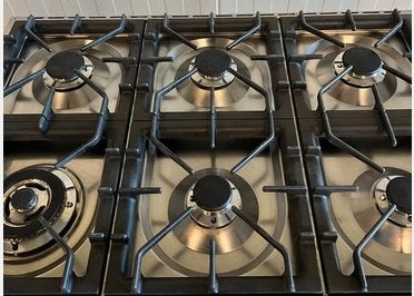 Boretti 6-pits gasfornuis 90 cm breed met grill, Witgoed en Apparatuur, Ophalen, Gebruikt, 60 cm of meer, Energieklasse A of zuiniger
