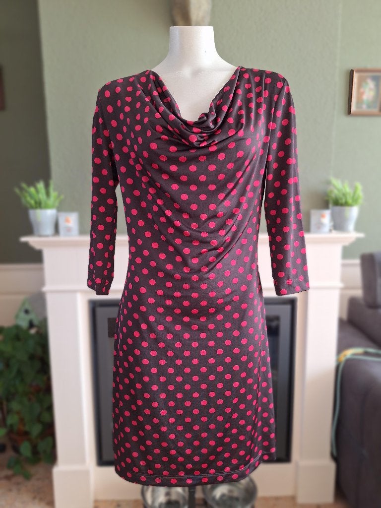 Kyra en Ko paars roze polkadot jurk M 38, Maat 38/40 (M), Verzenden, Paars, Zo goed als nieuw