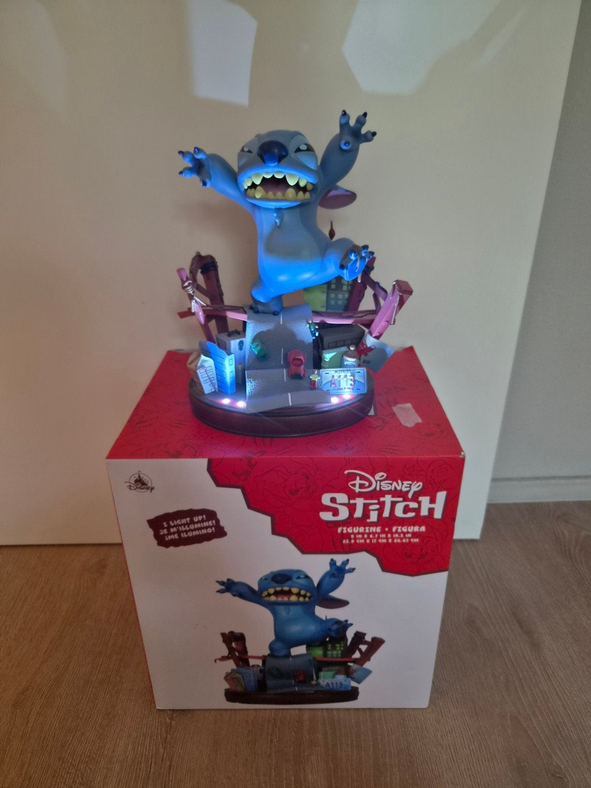 Disney Stitch Beeld 26cm - Lilo & Stitch Figuur met Licht, Ophalen of Verzenden