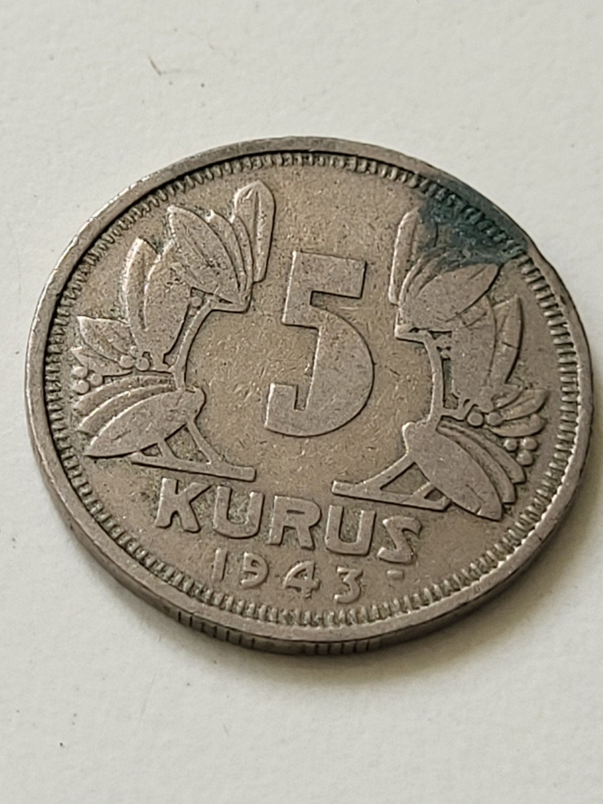 Munt Turkije 5 Kurus 1943, Ophalen of Verzenden, Midden-Oosten, Losse munt