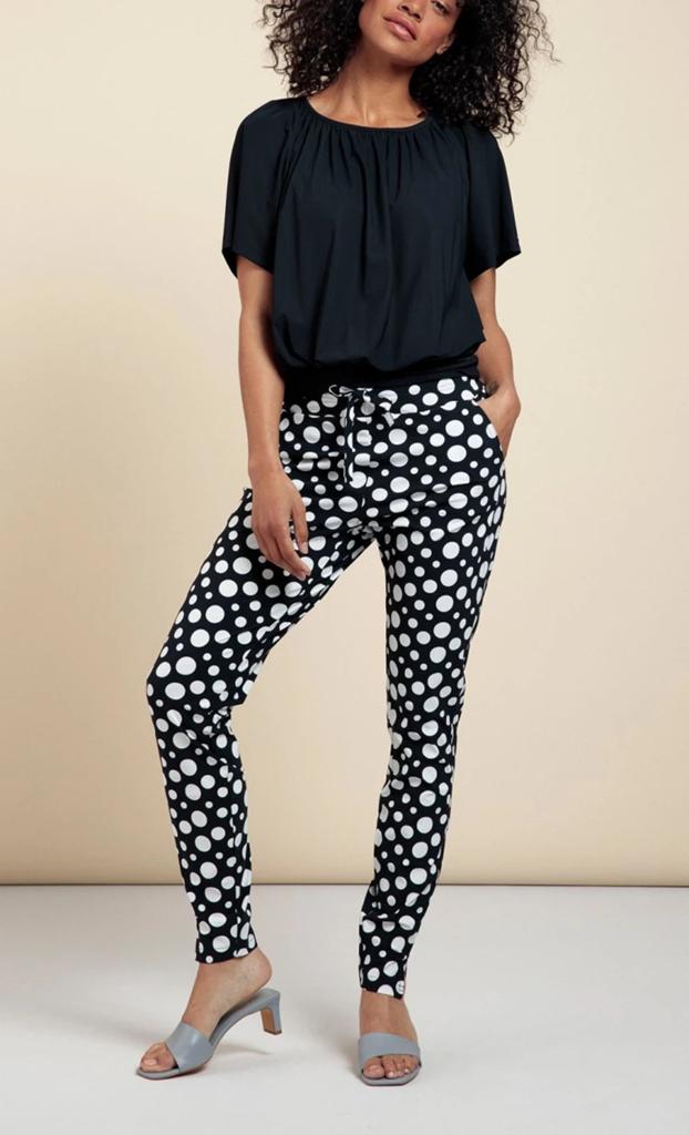 Studio anneloes upstairs dot broek L donkerblauw, Blauw, Maat 42/44 (L), Ophalen of Verzenden, Zo goed als nieuw