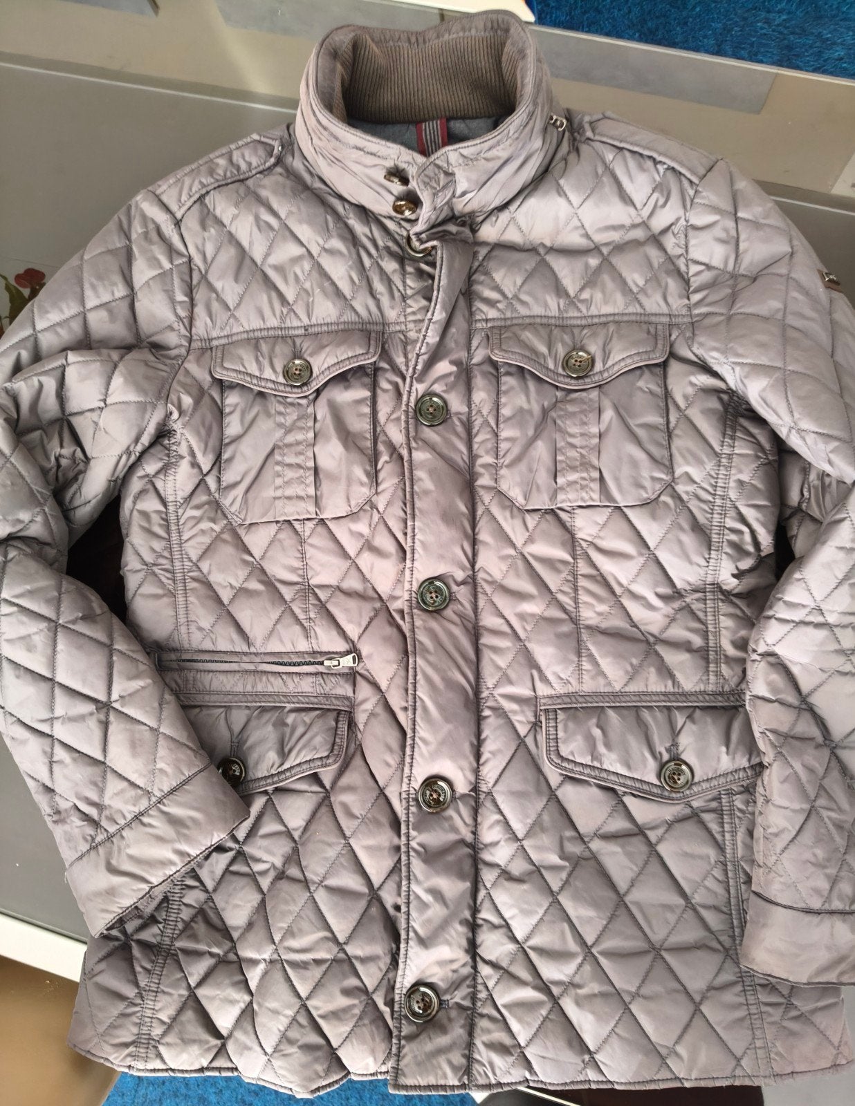 hackett quilted Harrington jacket maat M, Ophalen of Verzenden, Zo goed als nieuw, Grijs, Hackett