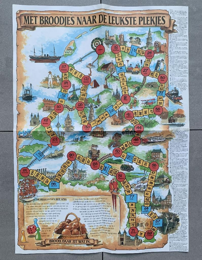 Ganzenbord - 1990 Met Broodjes naar de Leukste Plekjes, Verzamelen, Ophalen of Verzenden, Zo goed als nieuw, Gebruiksvoorwerp