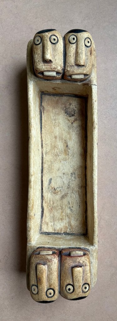 Unieke houten fruitschaal, Bulawayo, Zimbabwe, Hout, Afrika, Ophalen of Verzenden, Gesigneerd