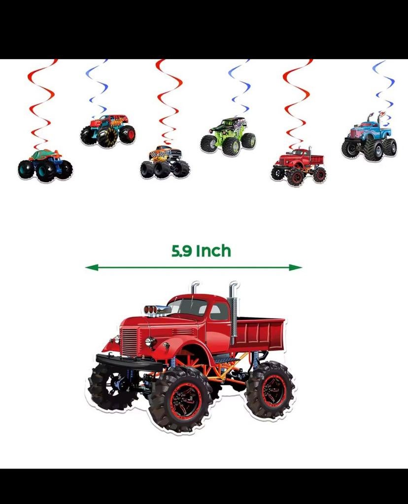 Blaze Monster Truck  Slingers - 6 stuks, Ophalen of Verzenden, Nieuw, Versiering, Verjaardag