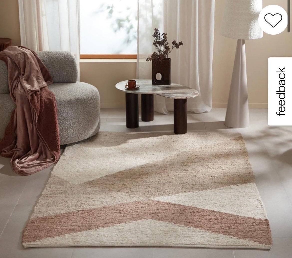 Hip vloerkleed - warme kleuren, Ophalen, Gebruikt, Beige, 150 tot 200 cm