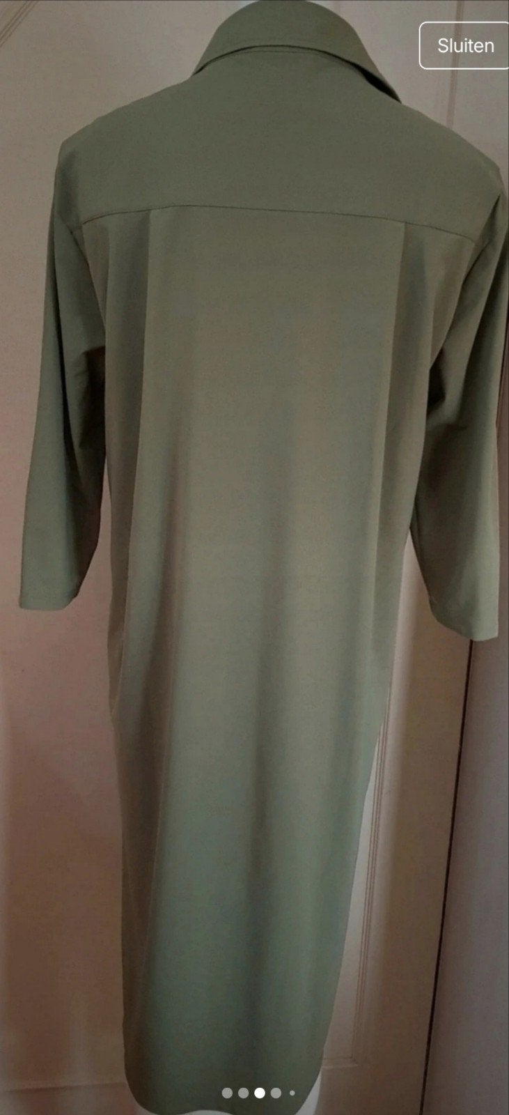 Nieuwe jurk 36 S Penn&Ink N.Y. travelstof travel groen khaki, Penn & Ink, Nieuw, Ophalen of Verzenden, Maat 36 (S)