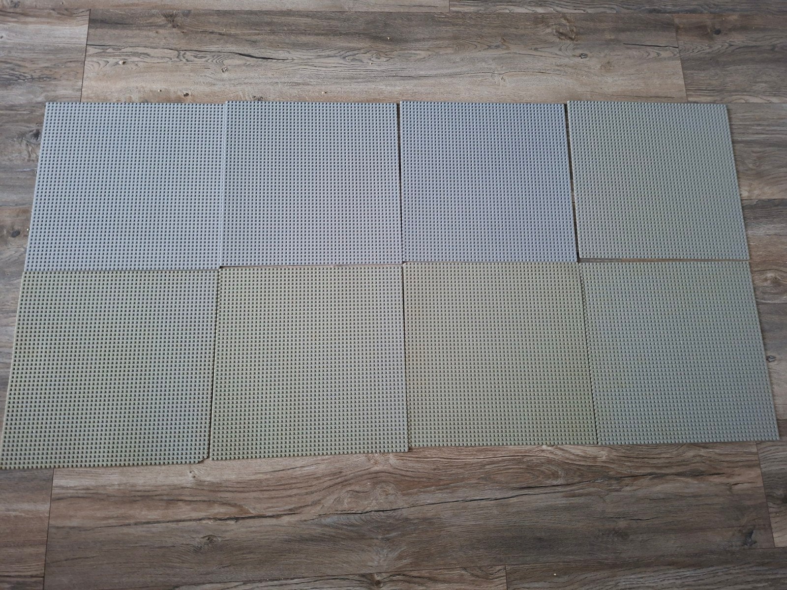 partij 8 lego grondplaten 48x48 noppen 5x oud grijs 3x nieuw, Ophalen of Verzenden, Gebruikt