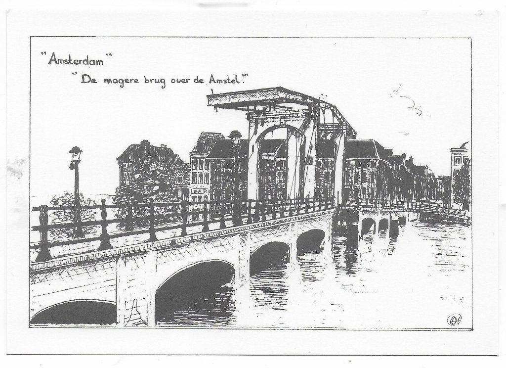 Amsterdam Magere brug Ongelopen Ansichtkaart (B7917 ), Ophalen of Verzenden, 1980 tot heden, Ongelopen, Noord-Holland