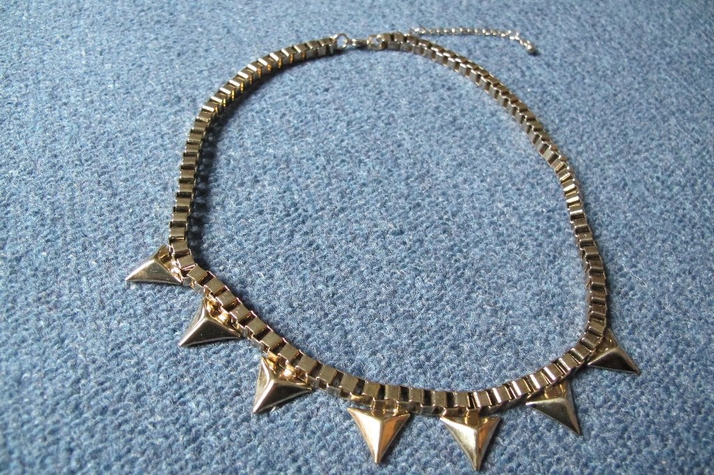 Gold triangle chain necklace (Forever 21), Ophalen of Verzenden, Gebruikt, Goud, Overige materialen