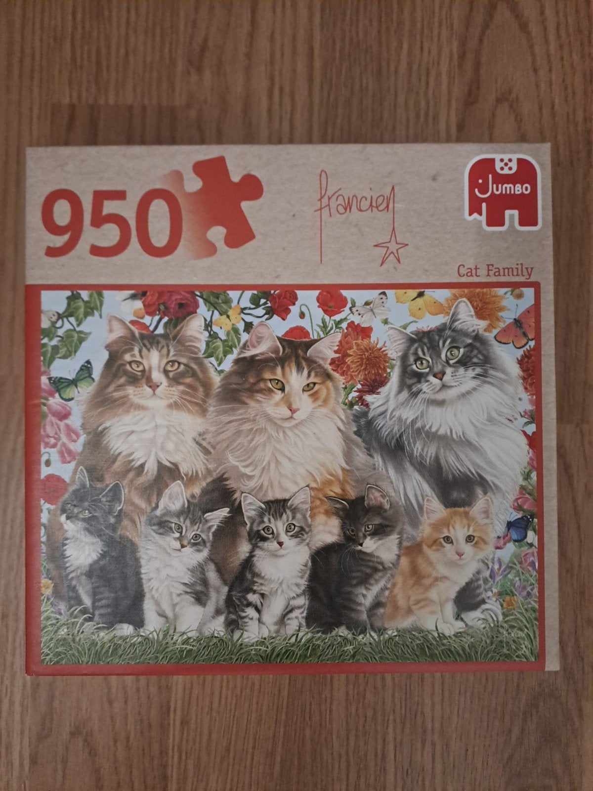 Jumbo Francien Cat Family puzzel, 950 stukjes, Ophalen of Verzenden, 500 t/m 1500 stukjes, Zo goed als nieuw, Legpuzzel