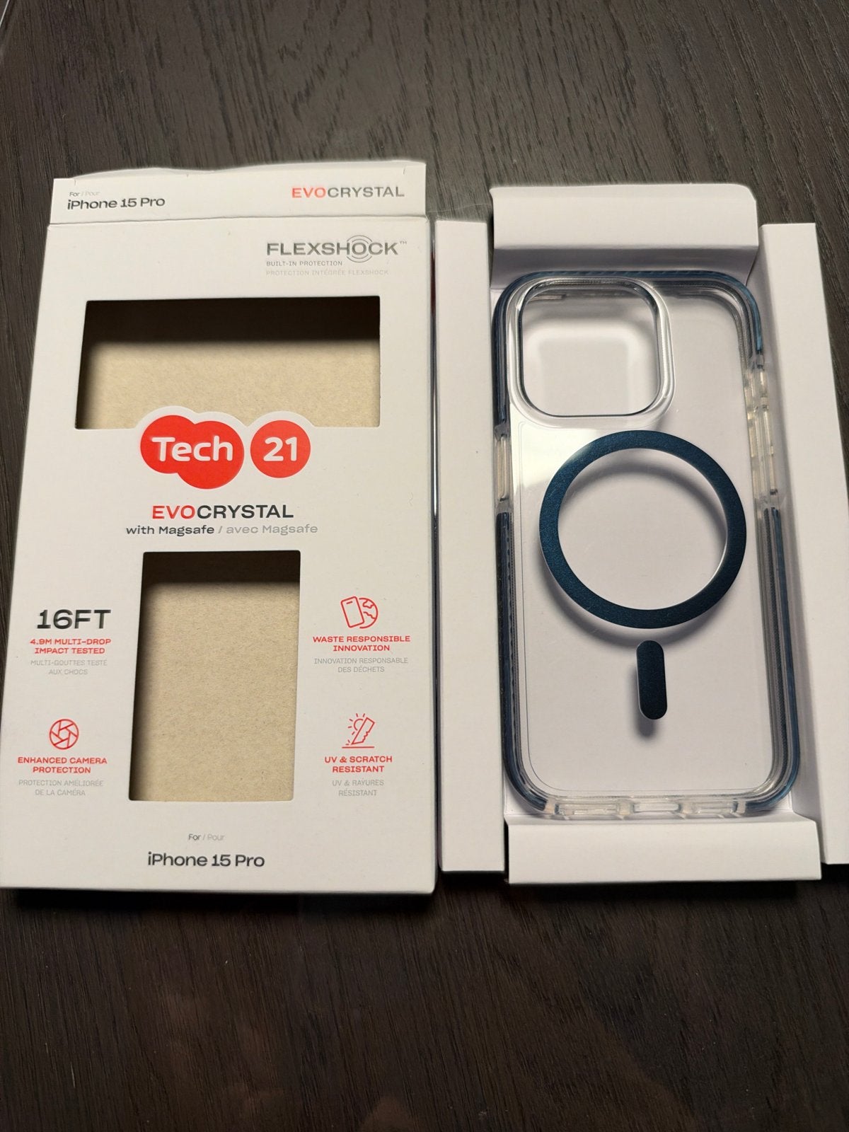 Tech21 Evo Crystal MagSafe Hoesje iPhone 15 Pro, Kunststof, MagSafe, Nieuw, Hoesje of Tasje