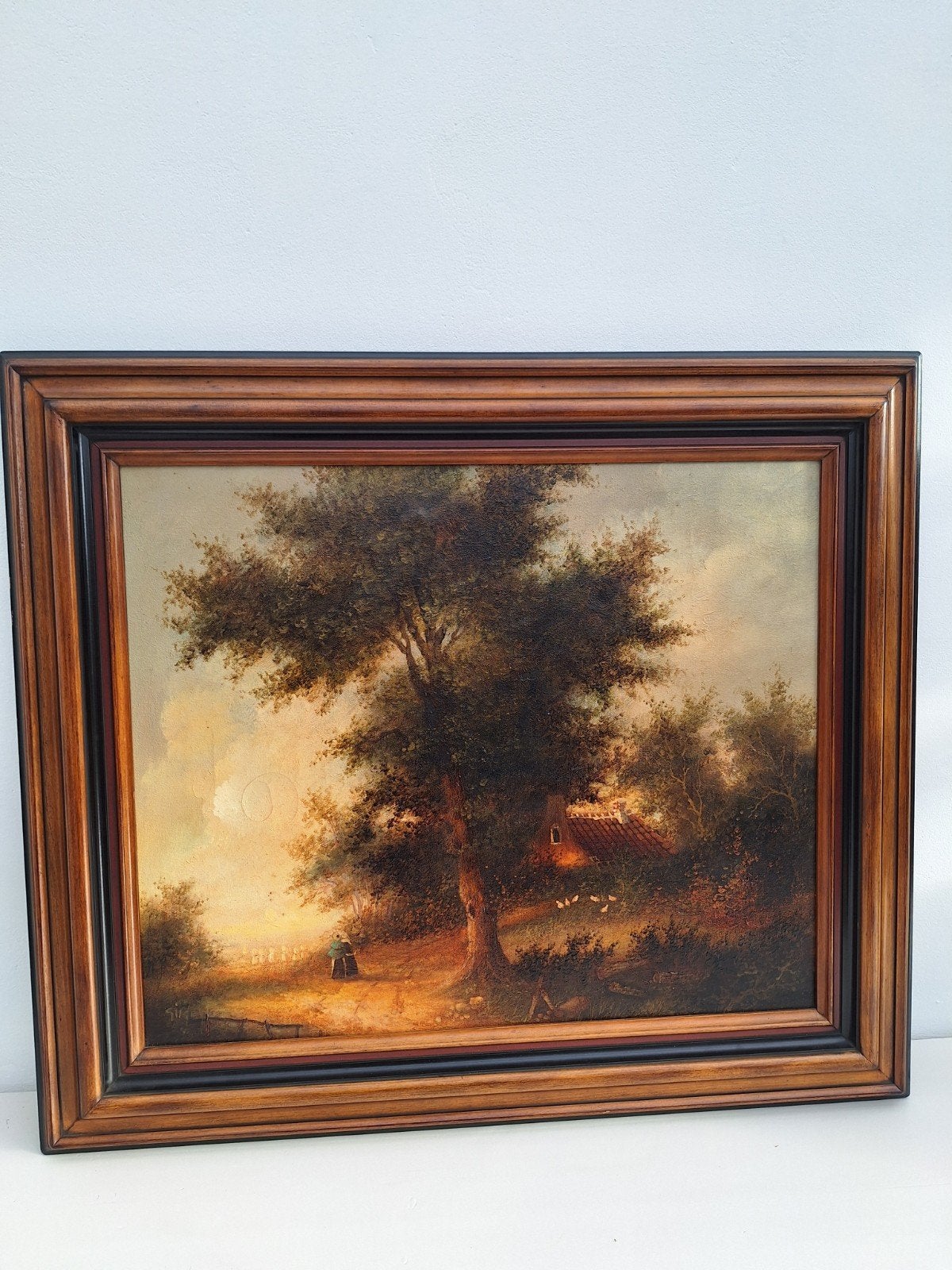 Romantisch Landschap Olieverfschilderij N. Gilgert, Ophalen