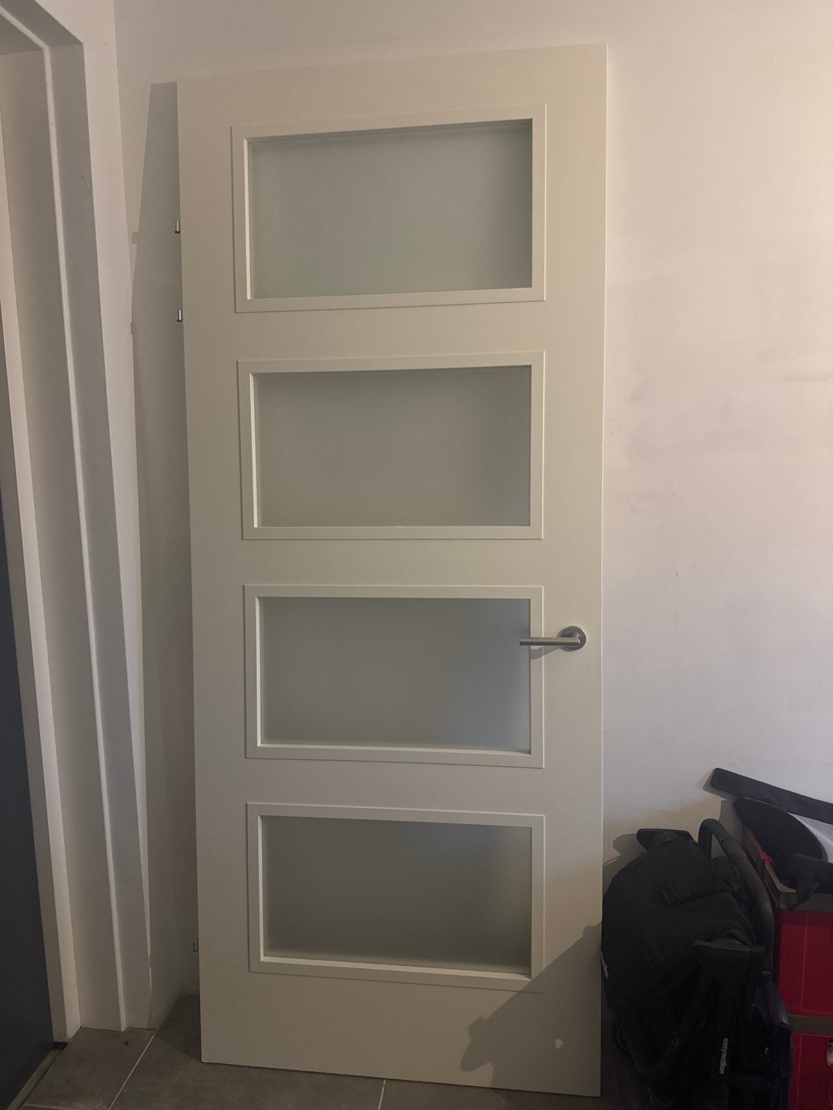 Witte Berkvens binnendeur met mat glas, Doe-het-zelf en Verbouw, Deuren en Horren, Gebruikt, Binnendeur, 215 cm of meer, 80 tot 100 cm
