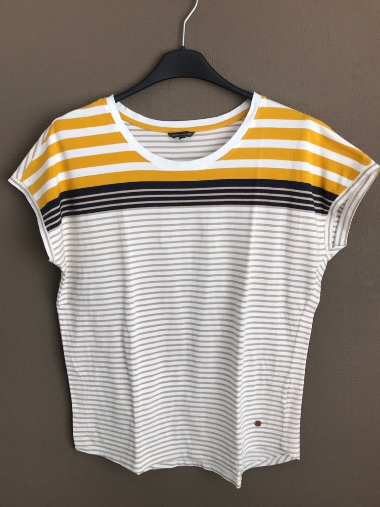 Blauw Geel Beige Human Nature dames t-shirt, Meerkleurig, Maat 42/44 (L), Ophalen of Verzenden, Zo goed als nieuw