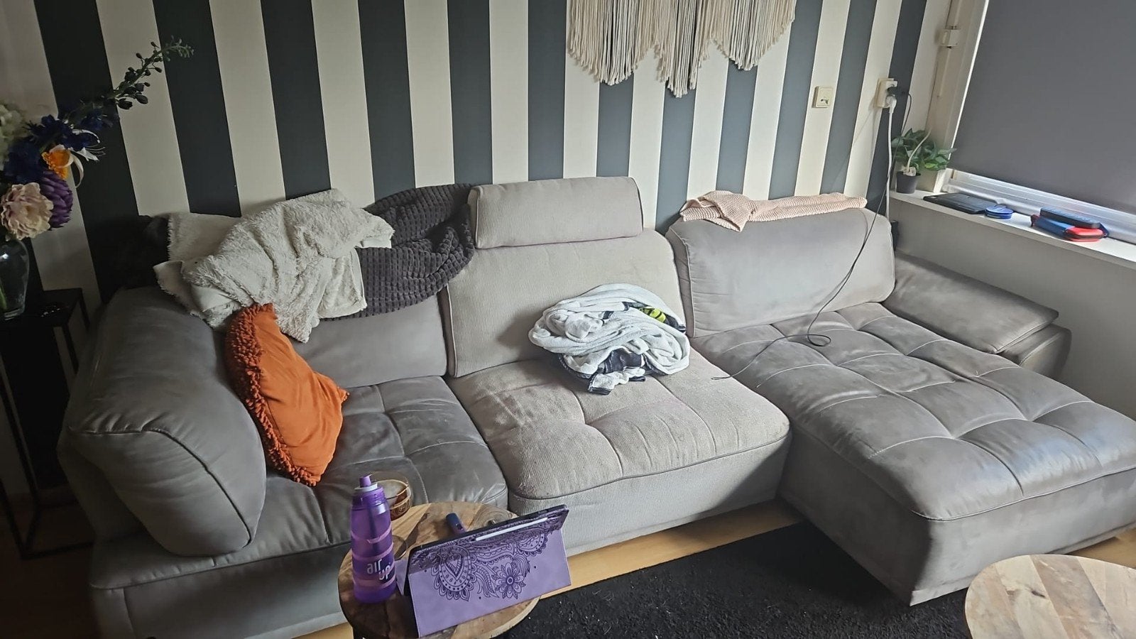 Hoekbank met Chaise Longue Henders and Hazel, Ophalen, Modern, Comfortabel, 250 tot 300 cm, Gebruikt