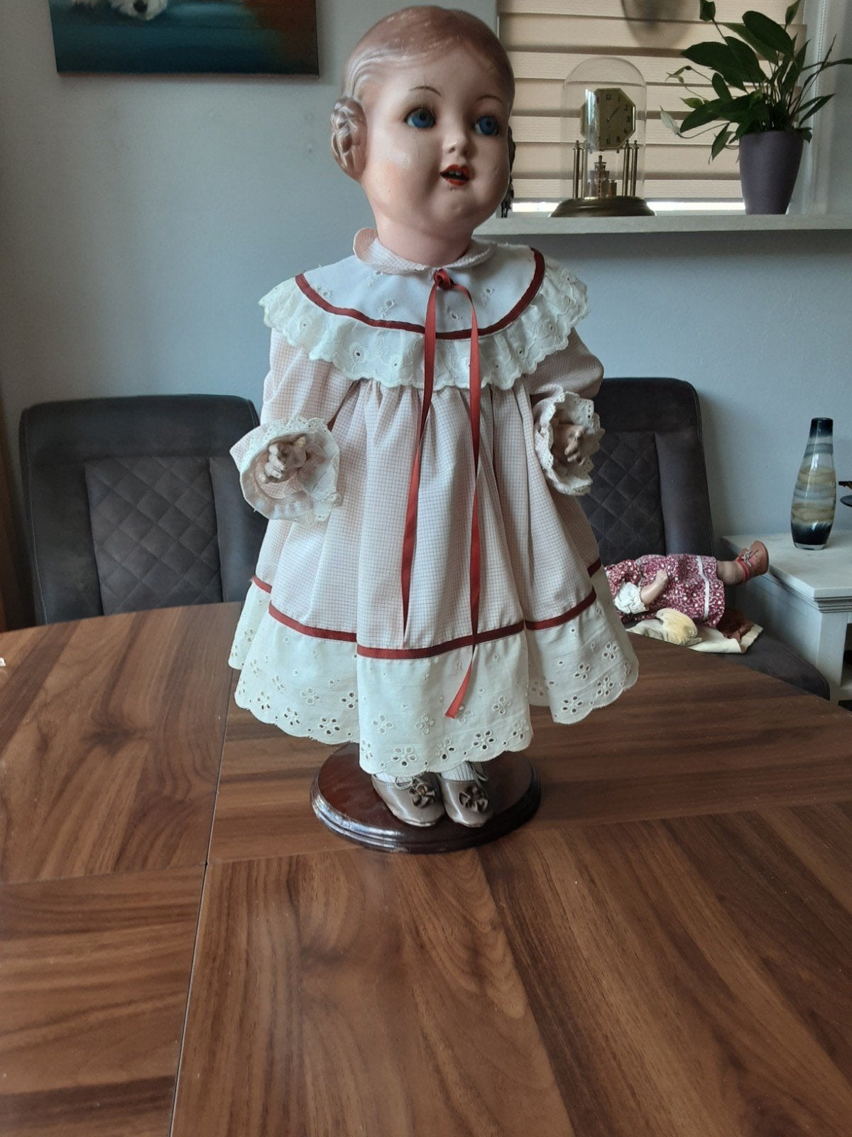 Antieke Duitse Pop uit de Jaren '30 - 54 cm, Verzamelen, Poppen, Ophalen of Verzenden, Gebruikt, Pop