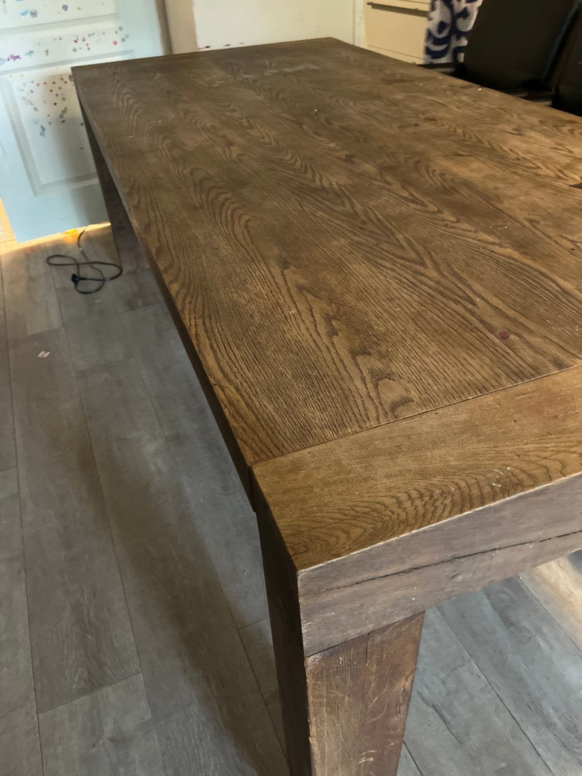 Grote eikenhouten tafel gratis, Huis en Inrichting, Tafels | Eettafels, Gebruikt, 100 tot 150 cm, Eikenhout, Ophalen of Verzenden