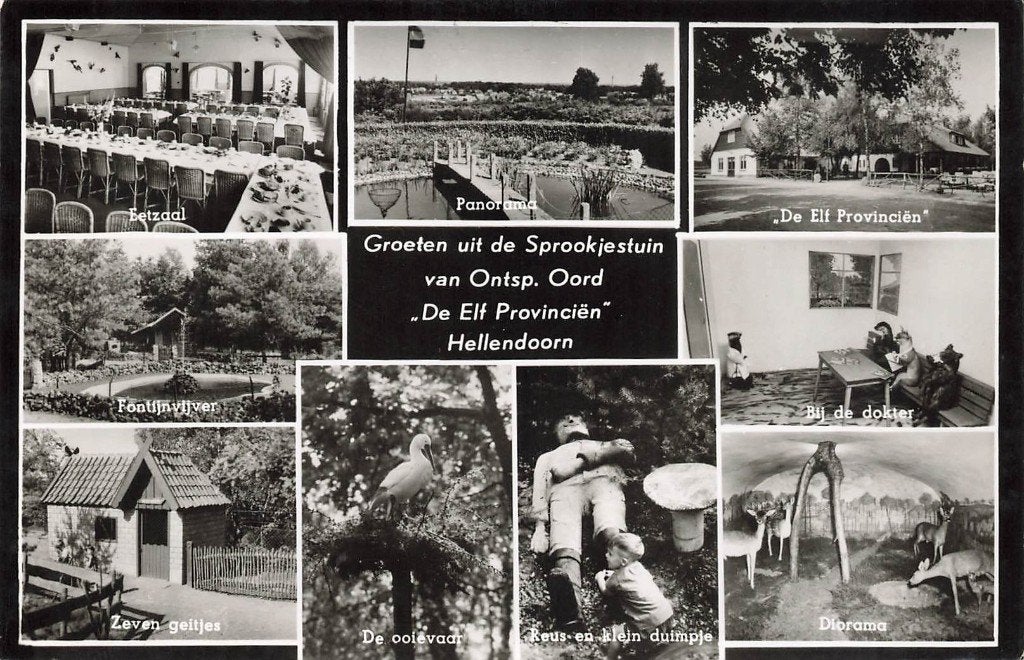 Hellendoorn, Sprookjestuin De Elf Provinciën, Ophalen of Verzenden, 1940 tot 1960, Gelopen, Overijssel