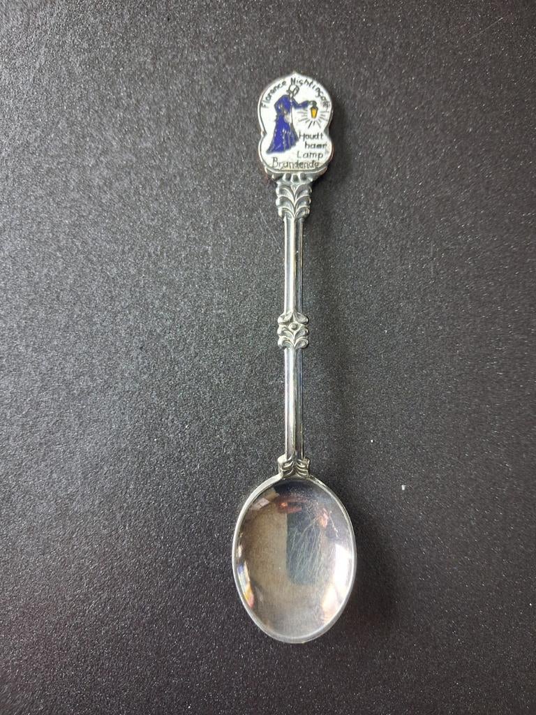 Oude lepeltje met emaille afbeelding Florence Nightingale, Ophalen of Verzenden