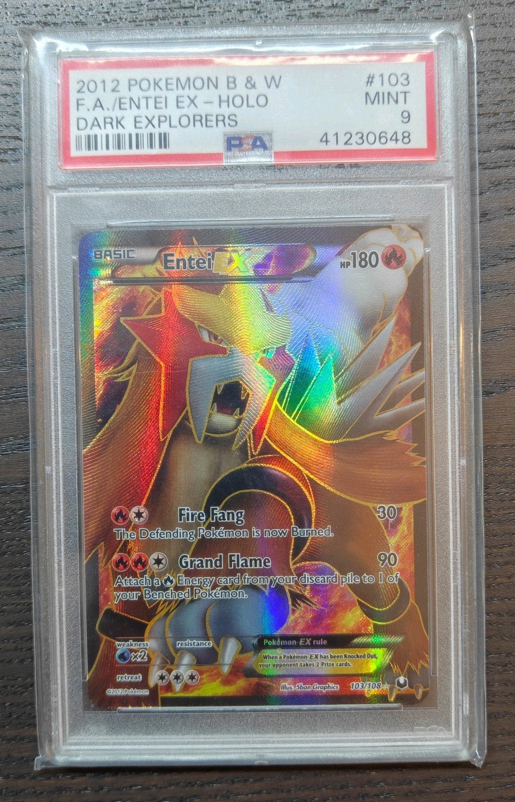 Entei EX Dark Explorers #103 PSA 9