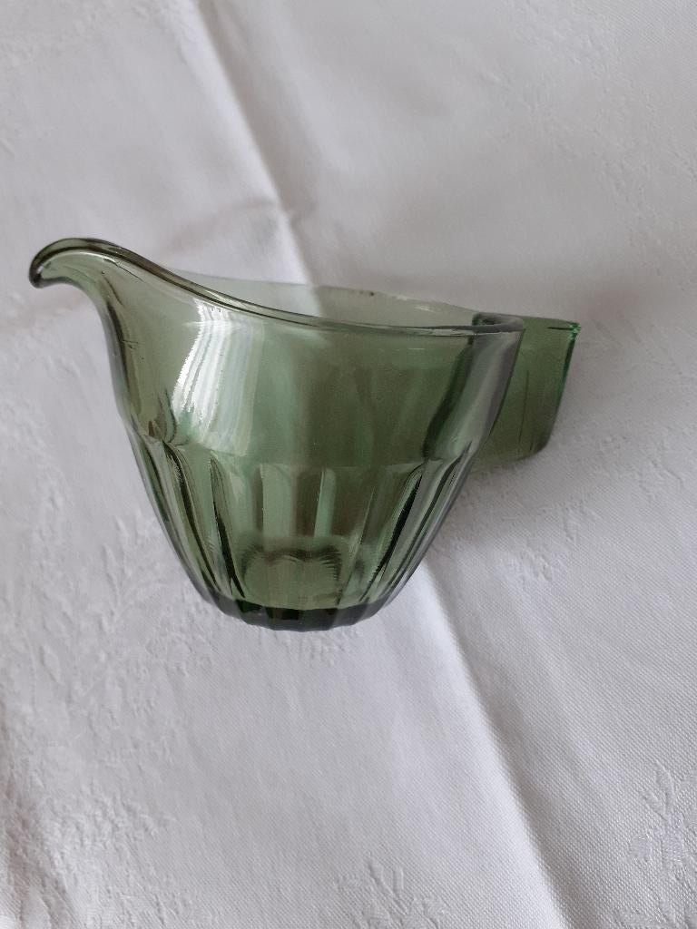 Copier Neerlandia groen glazen melkkannetje, Antiek en Kunst, Ophalen of Verzenden