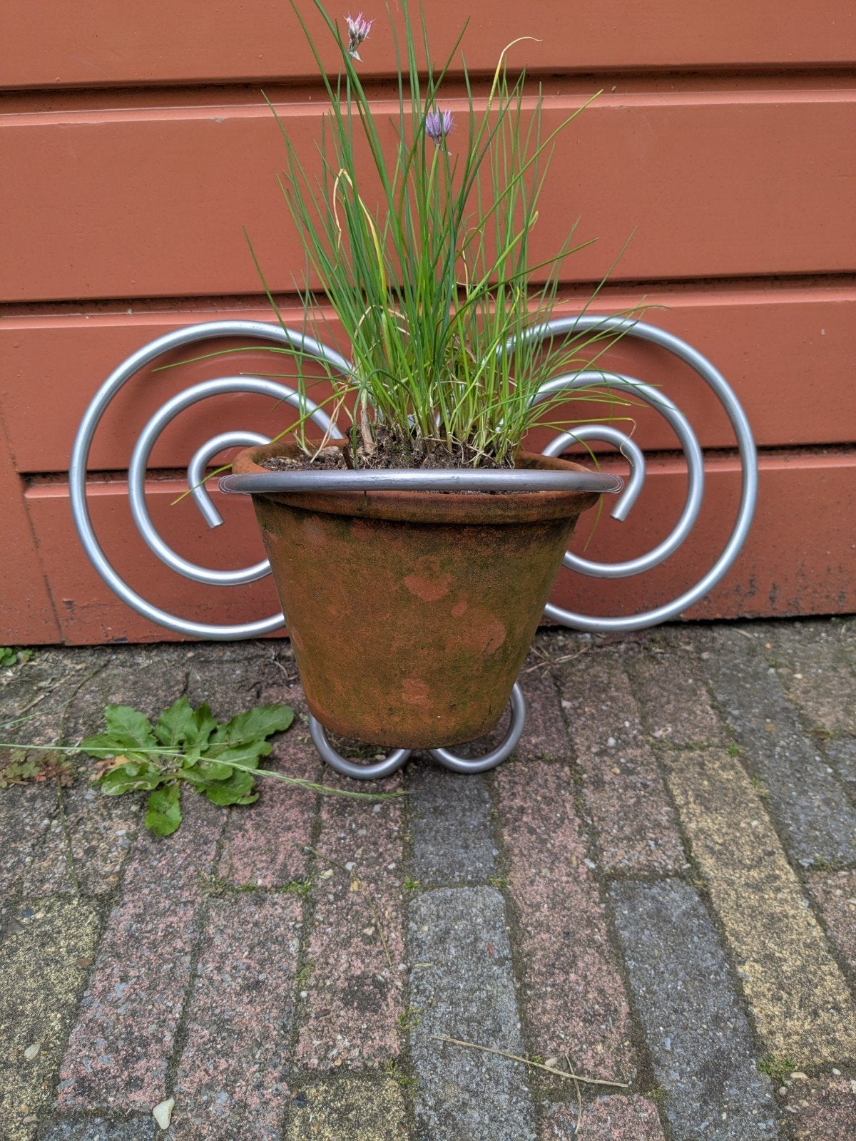 Mooie en stevige metalen plantenhanger, 25 tot 40 cm, Gebruikt, Ophalen of Verzenden, Minder dan 40 cm