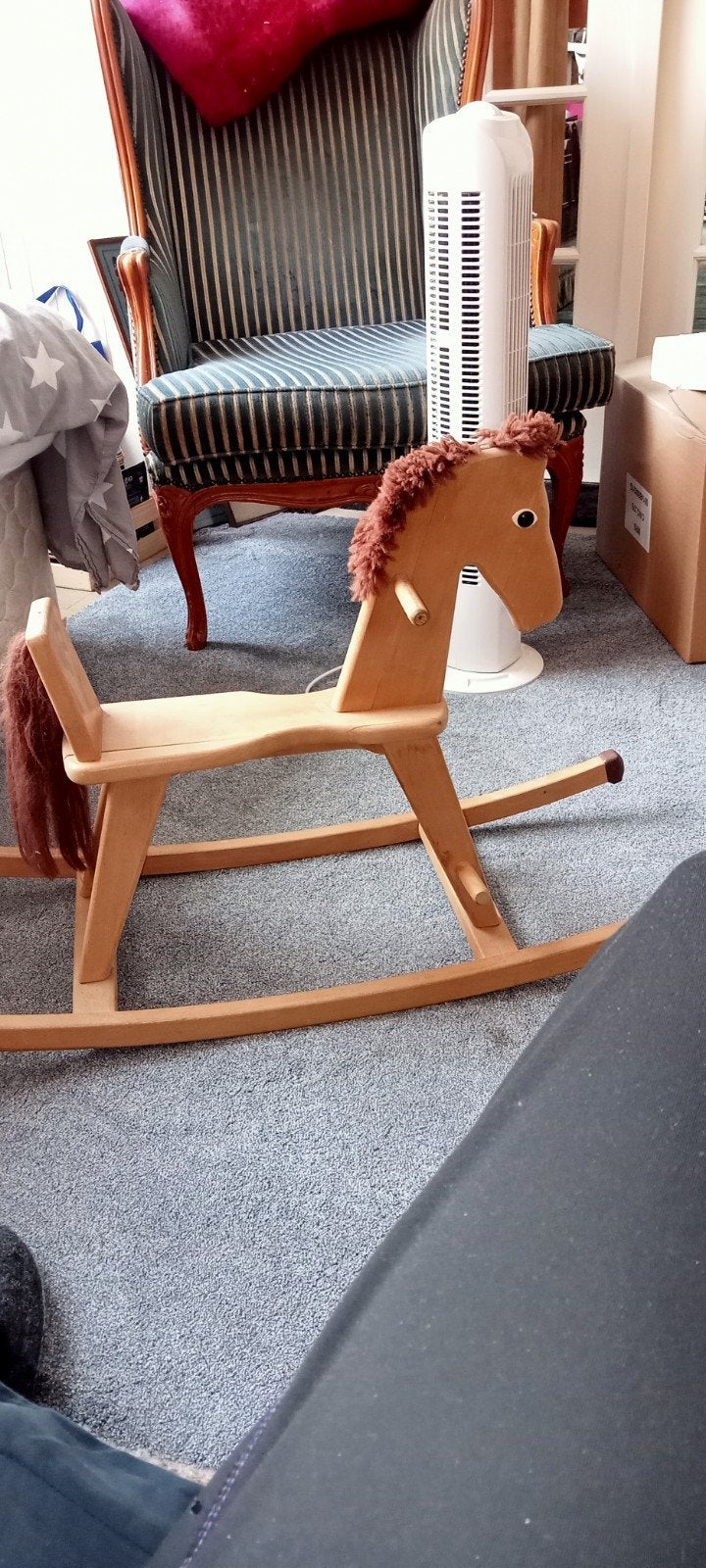 Houten Hobbelpaard met Staart en Manen, Ophalen, Gebruikt, Jongen of Meisje