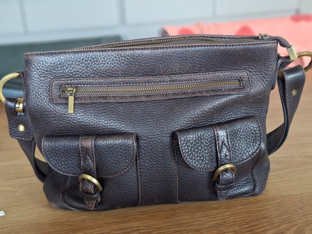 Mooie lederen tas Claudio Ferrici, Ophalen of Verzenden, Zo goed als nieuw, Bruin, Handtas