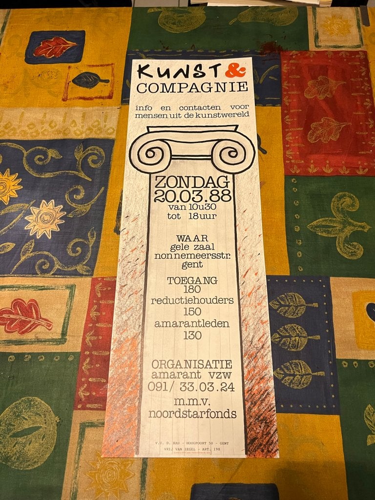 Vintage poster, Kunst & Compagnie *1988* -info en contacten, Deurposter of groter, Ophalen of Verzenden, Overige onderwerpen, Rechthoekig Staand