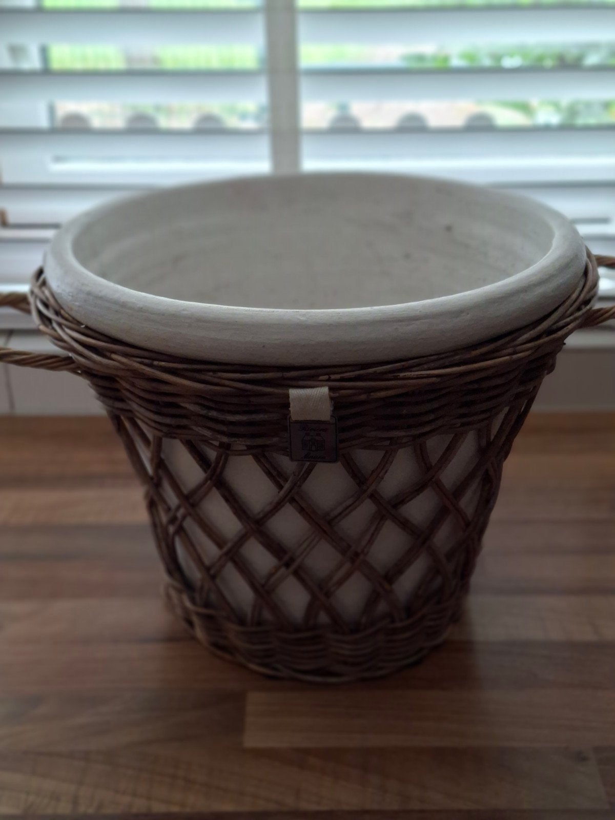 Riviera maison rattan bloempot Groot, Ophalen, Zo goed als nieuw