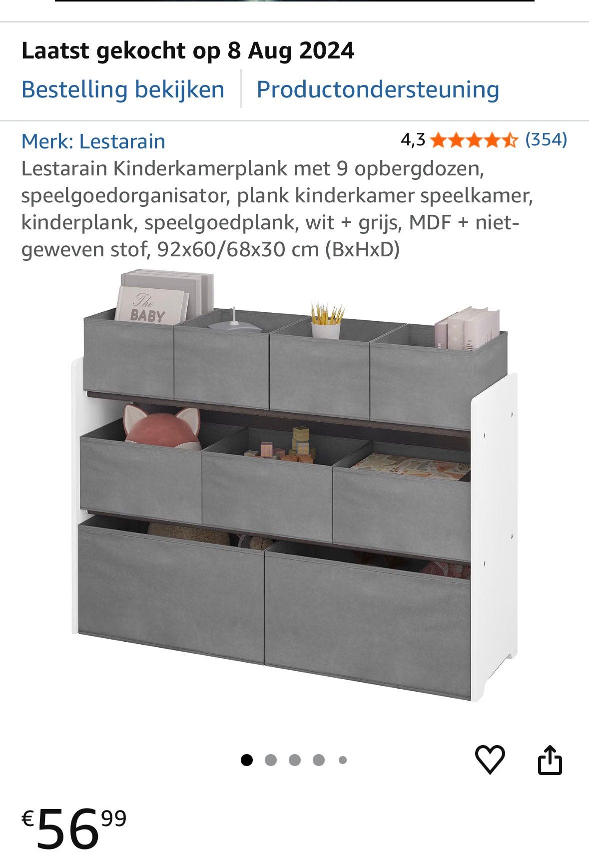 Speelgoedopberger met bakken, Ophalen, Gebruikt