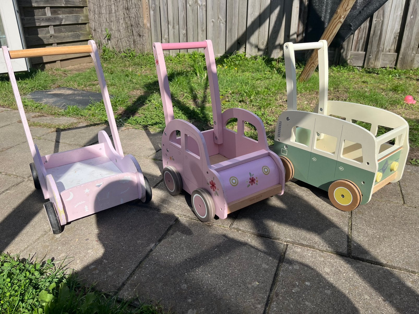 3X houten loopwagen., Ophalen, Zo goed als nieuw