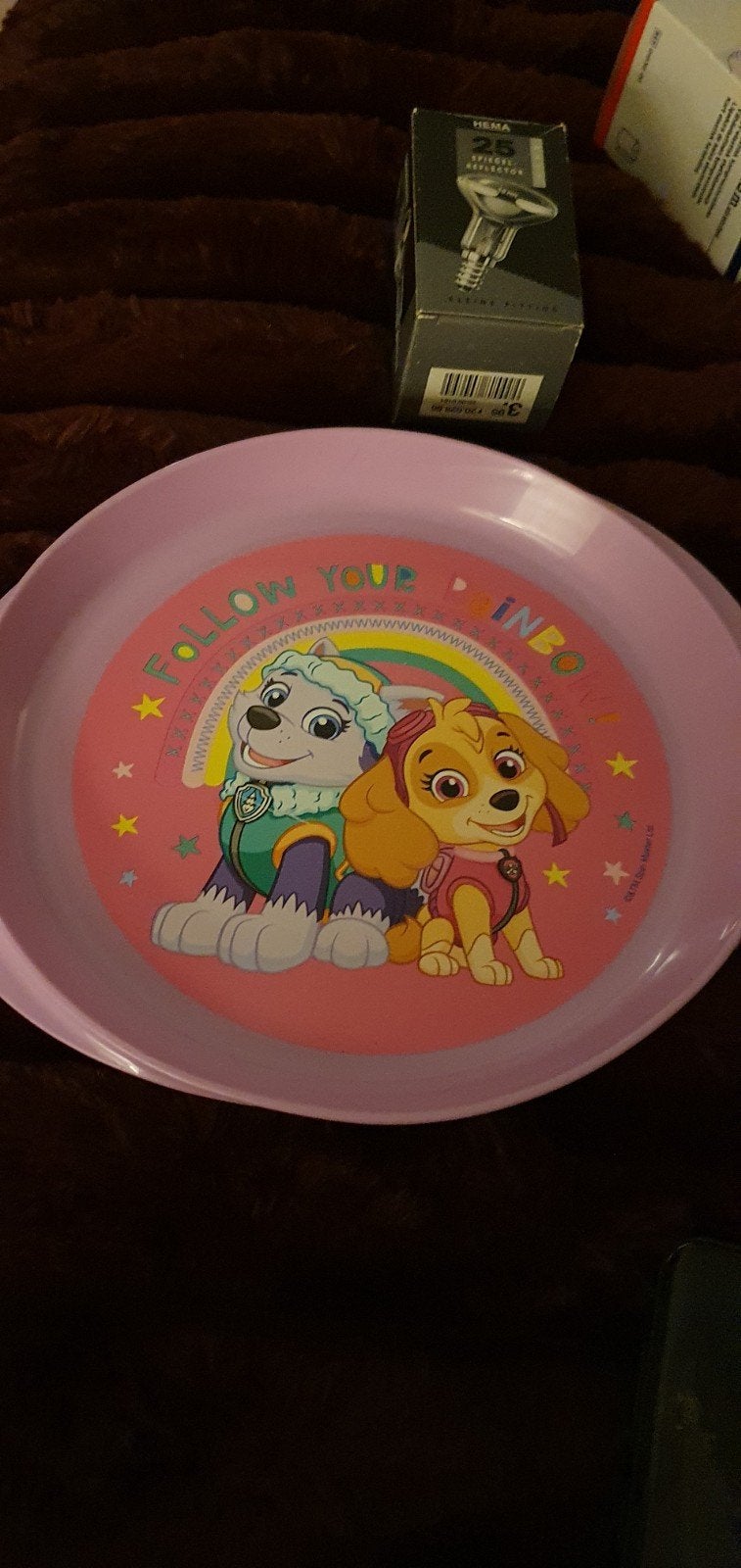 Paw Patrol Skye en Everest bordje, Verzenden