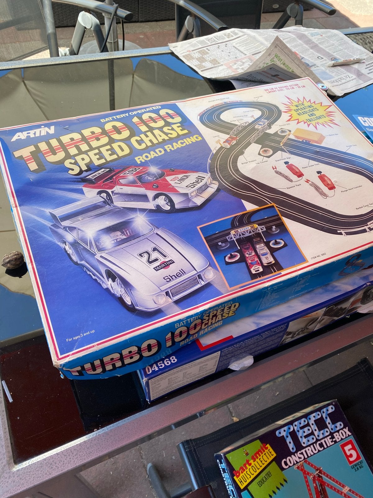 Vintage Artin Turbo 100 Speed Chase Racebaan, Elektrisch, Ophalen, Overige merken, Racebaan