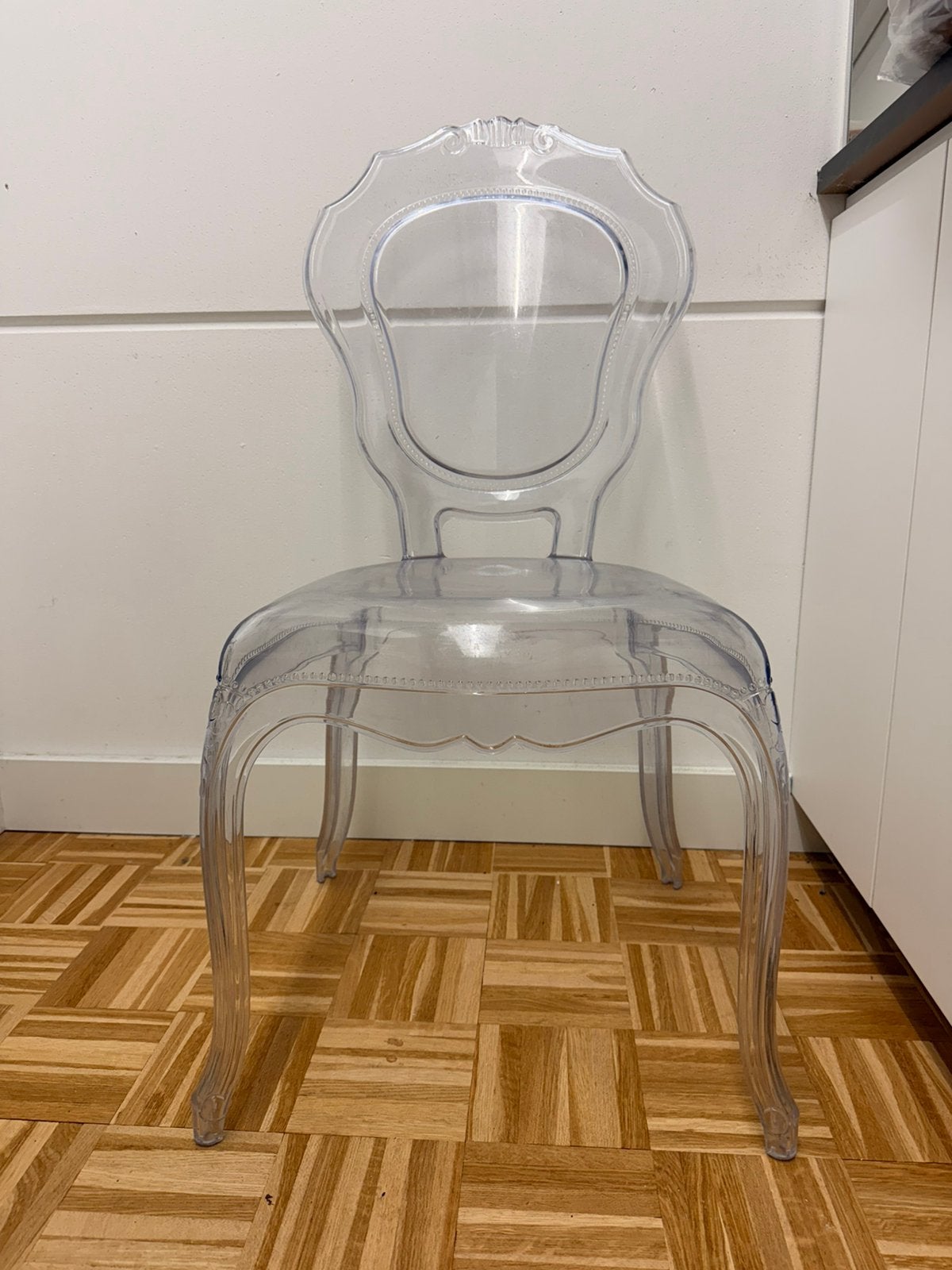 6 Biscottini stoelen transparant gebruikt, Ophalen, Kunststof, Gebruikt, Overige kleuren