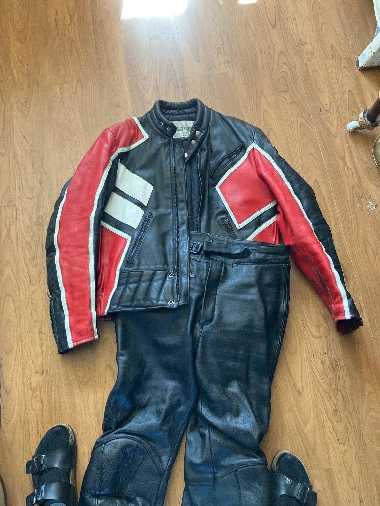 Fieldsheer leren combipak (jas en broek) - Maat 52, Motoren, Kleding | Motorkleding, Fieldsheer, Ophalen of Verzenden, Tweedehands