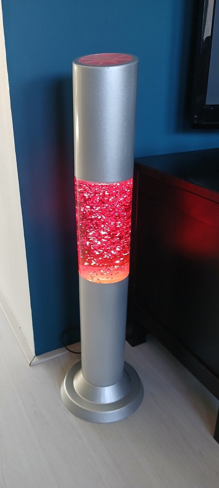 80 cm grote XXL lavalamp excalibur roze + zilveren glitter, Gebruikt, Roze, E27 (groot), Ophalen