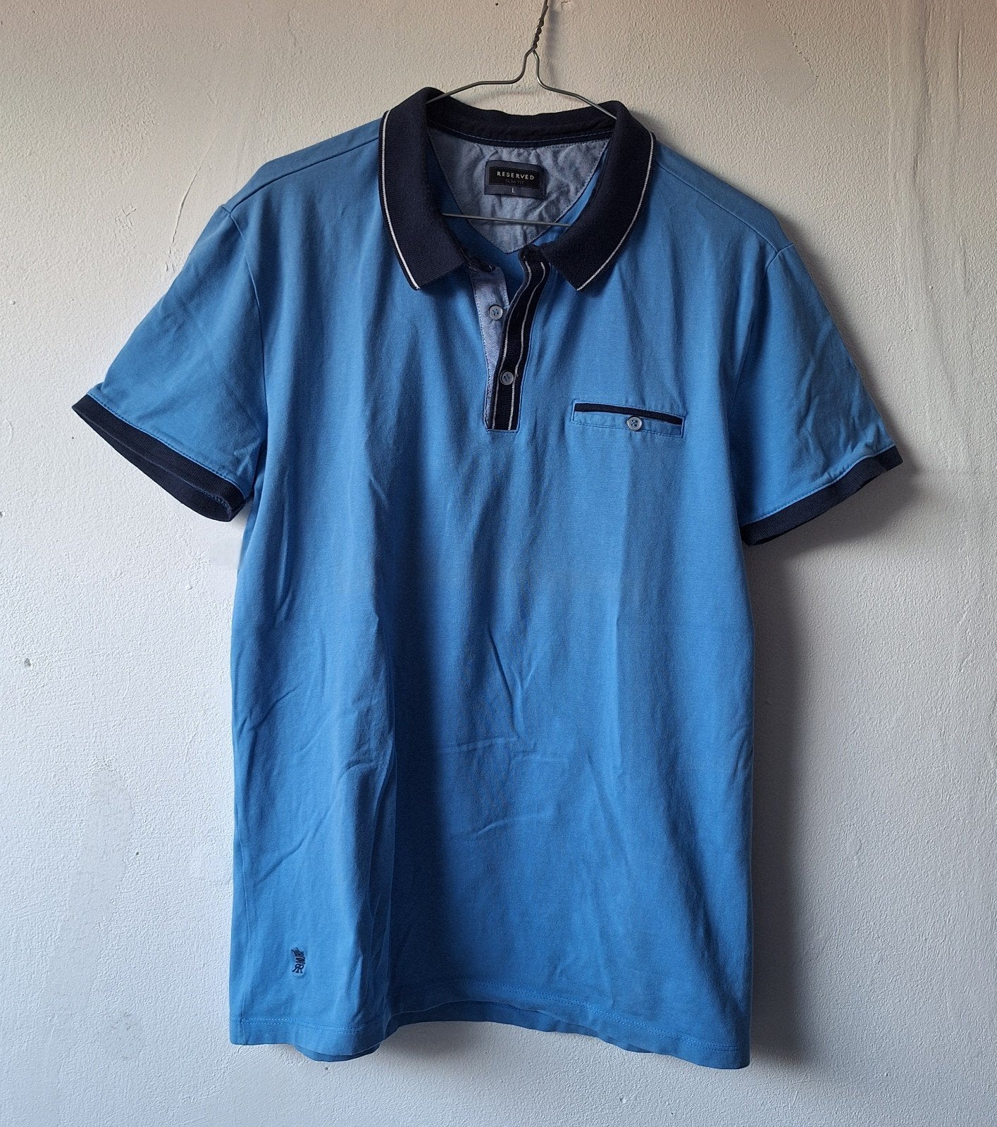 Blauwe polo Reserved L, Maat 52/54 (L), Blauw, Ophalen of Verzenden, Zo goed als nieuw