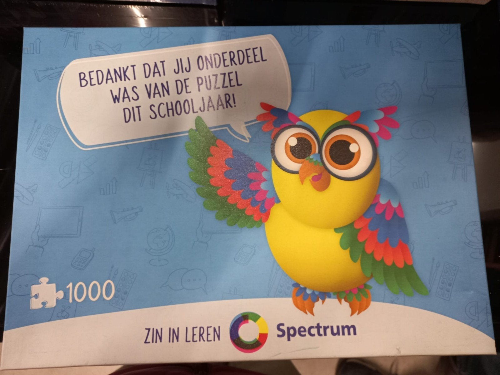 Spectrum 1000 stukjes puzzel - ZIN IN LEREN, Ophalen, 500 t/m 1500 stukjes, Zo goed als nieuw, Legpuzzel