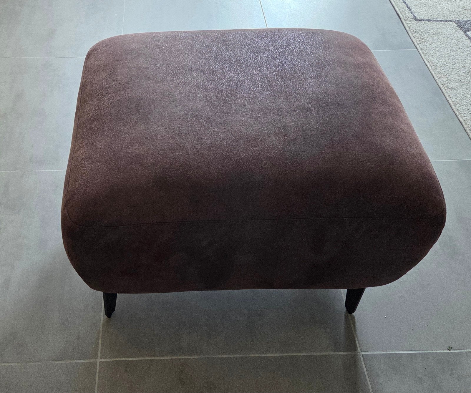 Hocker espressobruin 70x60 cm, Huis en Inrichting, Banken | Voetenbanken en Poefen, Ophalen, Gebruikt, 50 tot 75 cm, Stof