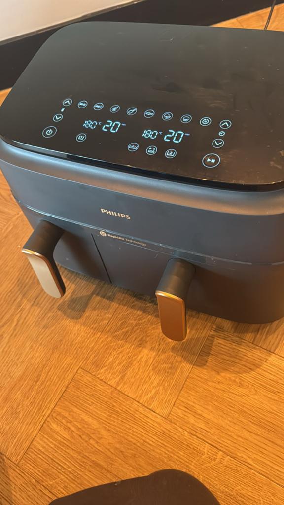 Philips Airfryer 3000 NA352/00 - Dubbele Mand - 9L, Ophalen, Zo goed als nieuw, Airfryer XL, 1500 gram of meer