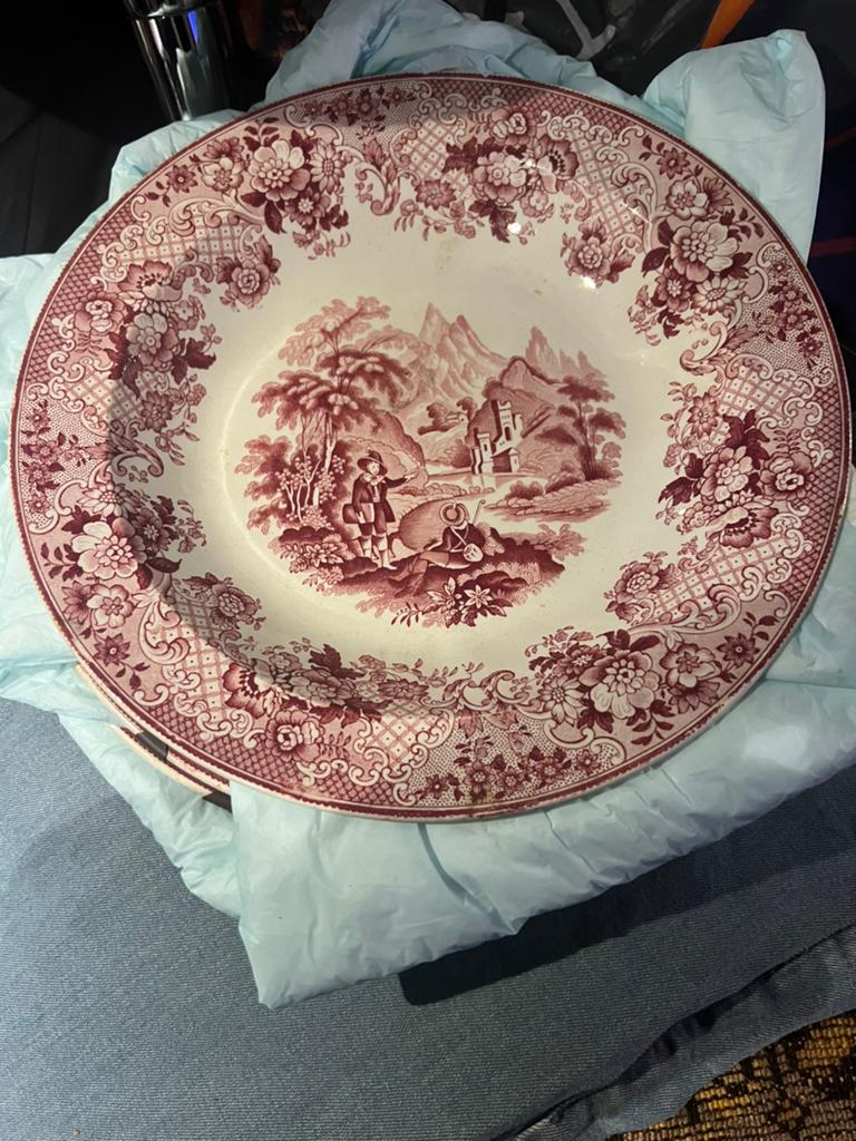 4 x Antieke engelse borden petrus regout montagne, Antiek en Kunst, Ophalen of Verzenden