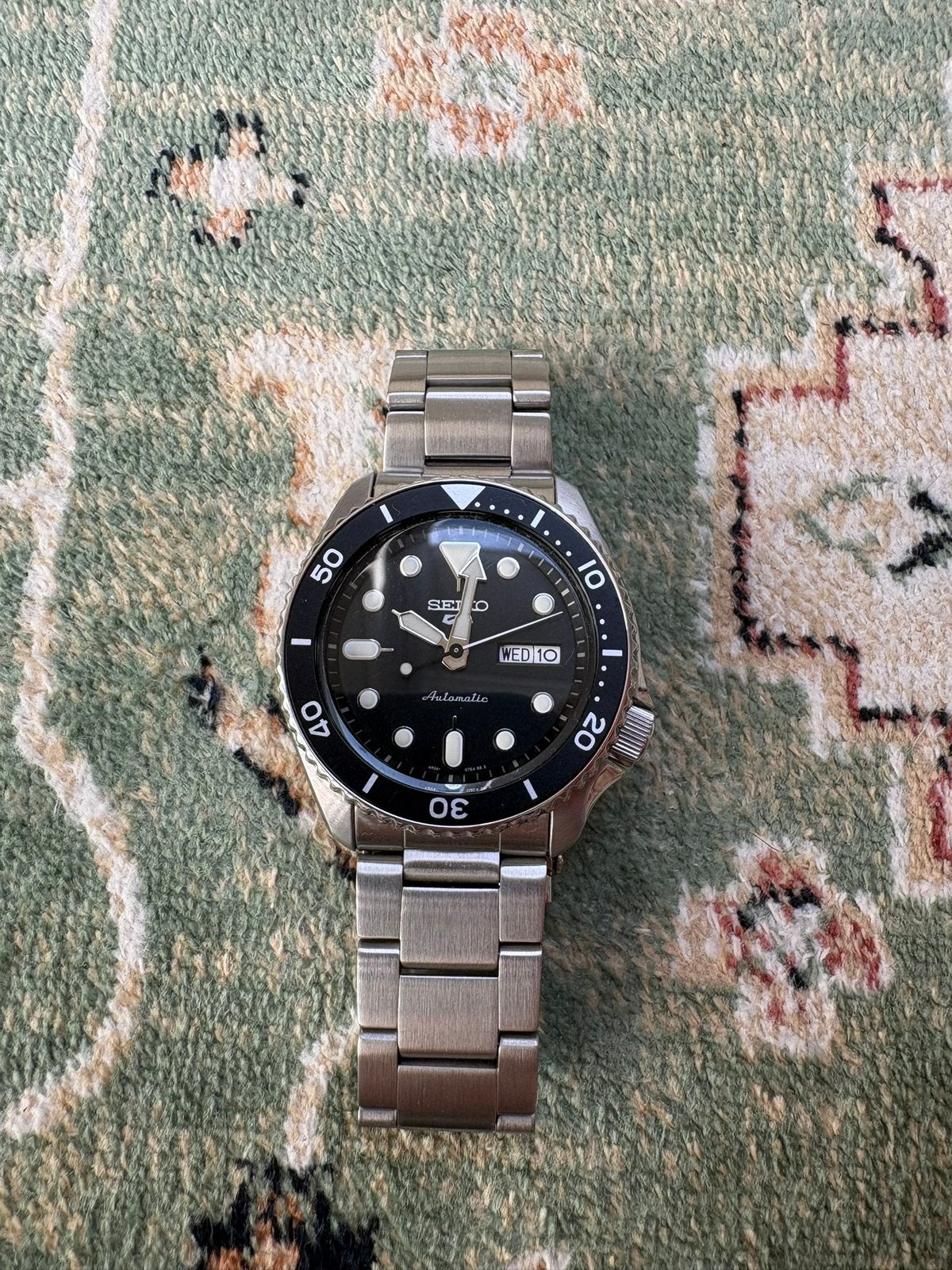 Seiko 5 Sports Automatic horloge SRPD55K1, Ophalen, Zo goed als nieuw, Staal, Seiko