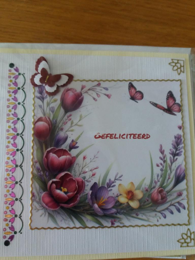 Gefeliciteerd kaartje no. 2478, Hobby en Vrije tijd, Kaarten | Zelfgemaakt, Ophalen of Verzenden, Nieuw, Natuur