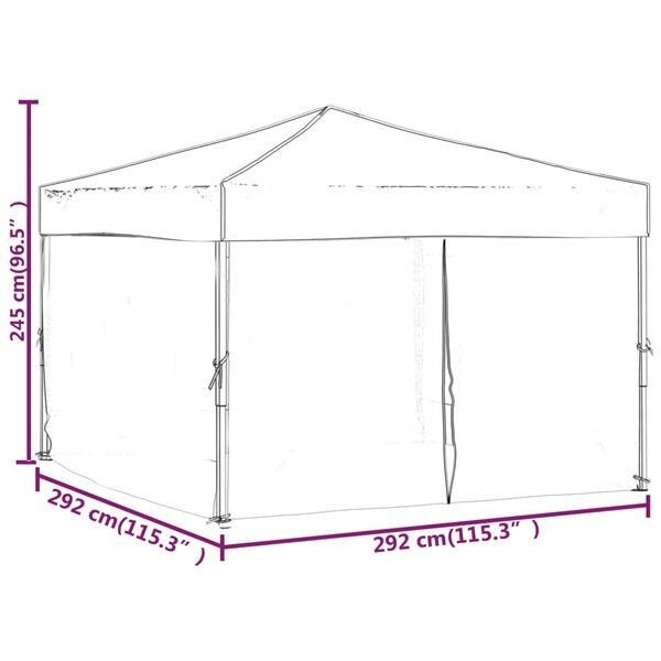 Foto 9 van Partytent inklapbaar met zijwanden 3x3 m nieuw in doos