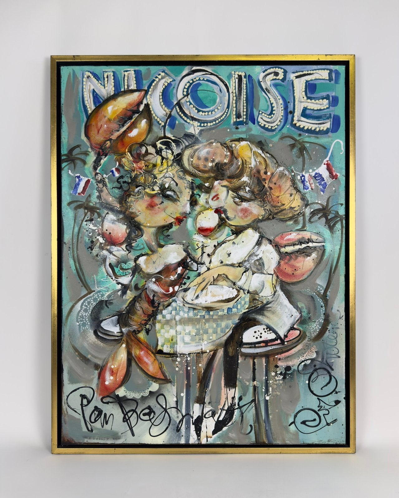 Guy Olivier – Nicoise (2019), Antiek en Kunst, Kunst | Schilderijen | Modern, Ophalen, Figuren, Handgeschilderd, Gemengde techniek