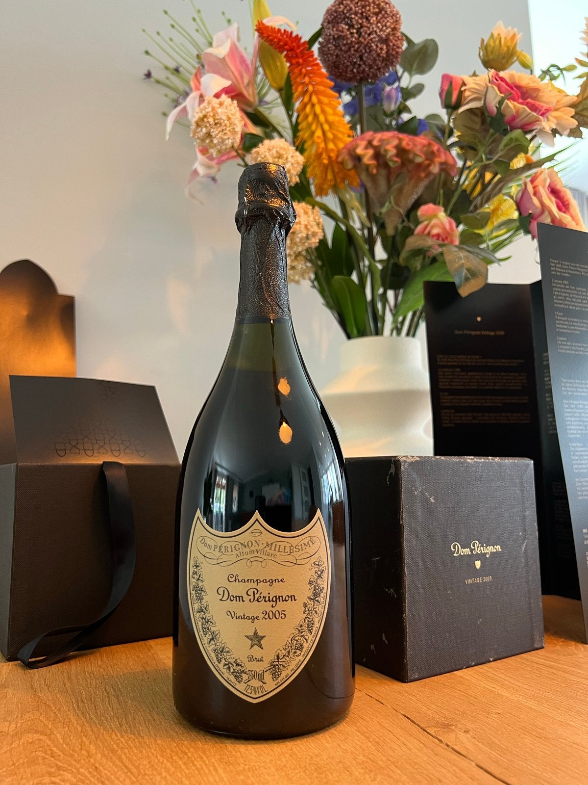 Dom Pérignon Vintage 2005 Champagne in geschenkdoos, Ophalen, Frankrijk, Champagne, Zo goed als nieuw